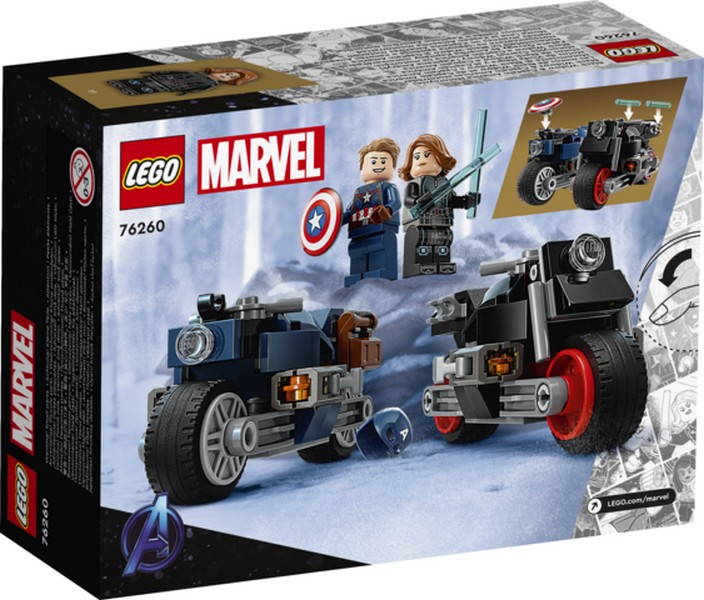 LEGO Super Heroes 76260 Fekete Özvegy és Amerika Kapitány motorkerékpárok