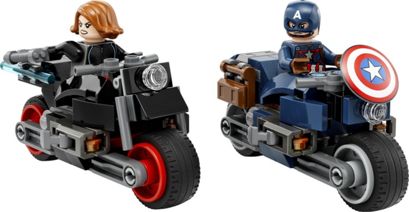 LEGO Super Heroes 76260 Fekete Özvegy és Amerika Kapitány motorkerékpárok