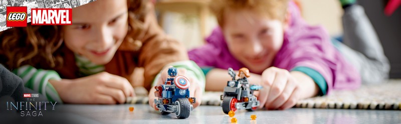 LEGO Super Heroes 76260 Fekete Özvegy és Amerika Kapitány motorkerékpárok