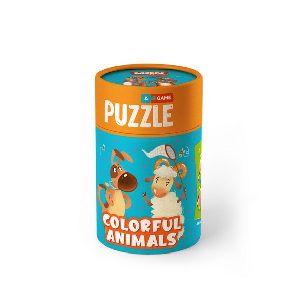 MON Puzzle 2 az 1-ben játék - Színes állatok