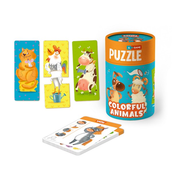 MON Puzzle 2 az 1-ben játék - Színes állatok
