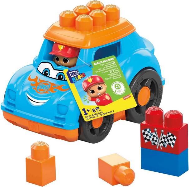 Mega Bloks Jármű Figurával - Ricky Versenyautó