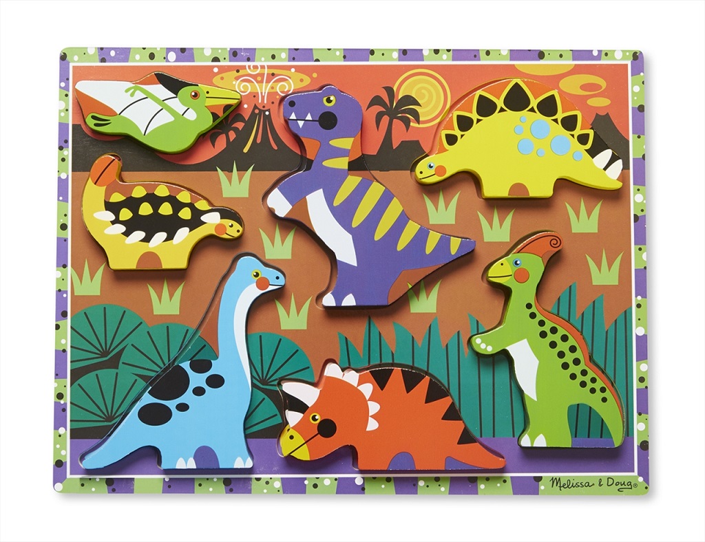 Melissa &amp; Doug Fa Könnyen Megfogható Puzzle Dínók