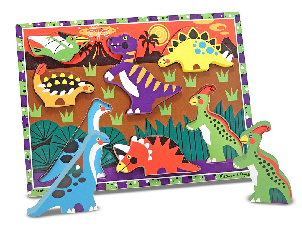 Melissa &amp; Doug Fa Könnyen Megfogható Puzzle Dínók