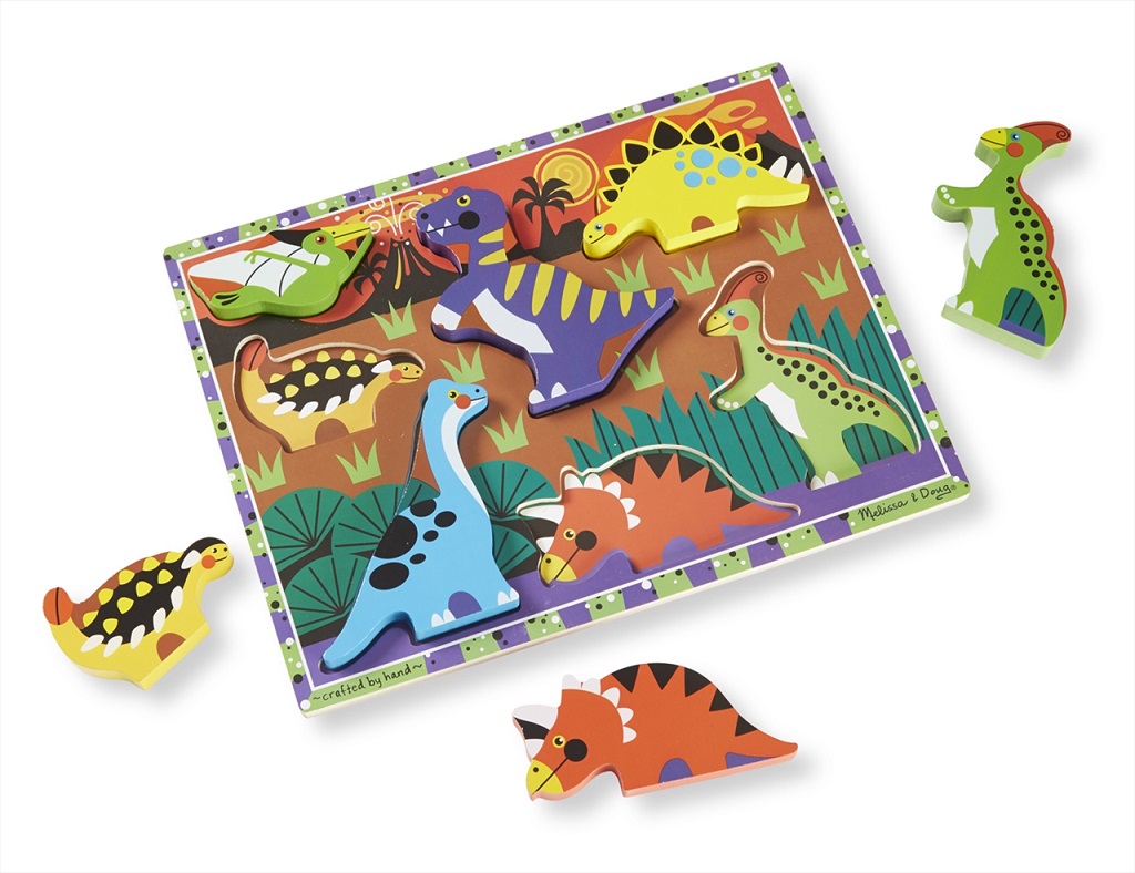 Melissa &amp; Doug Fa Könnyen Megfogható Puzzle Dínók