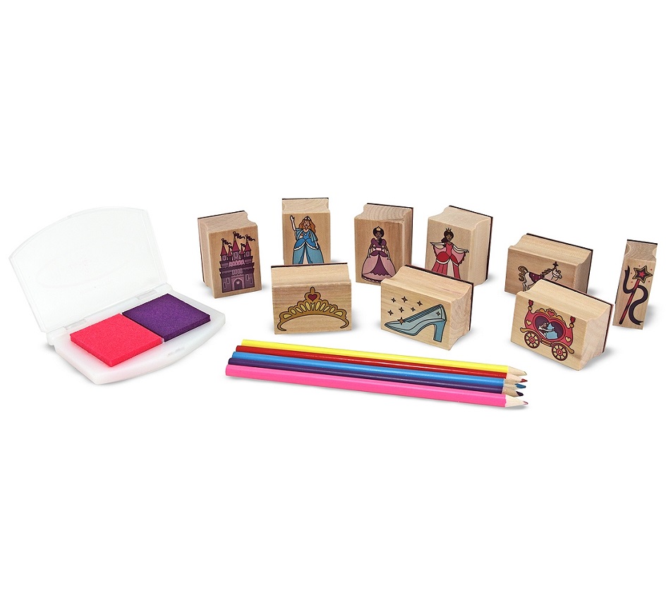 Melissa &amp; Doug Fa nyomda készlet ceruzákkal Hercegnők