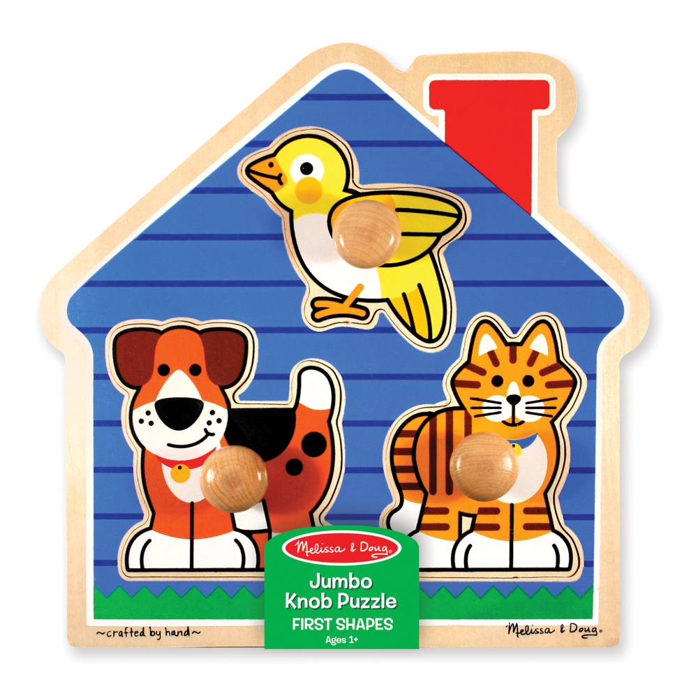 Melissa &amp; Doug Fa puzzle fogantyúval Kis kedvencek