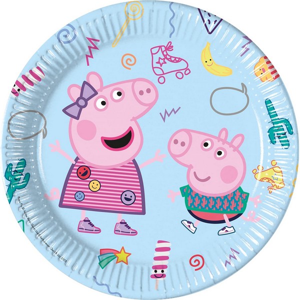 Peppa Malac Parti Tányér 23 cm, 8 db-os