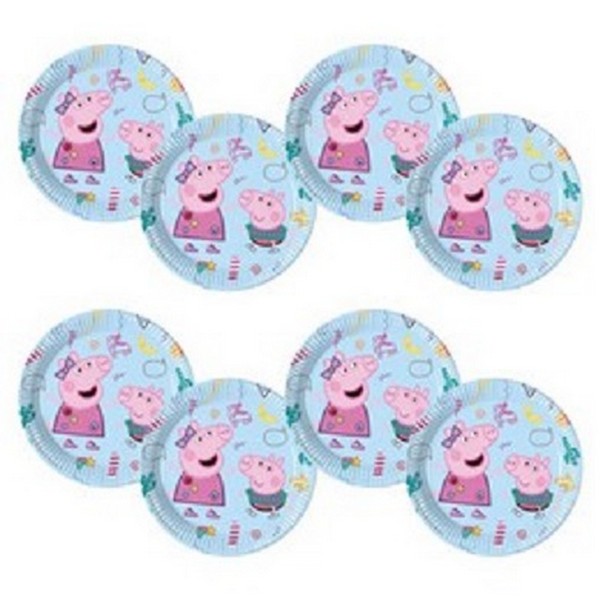 Peppa Malac Parti Tányér 23 cm, 8 db-os