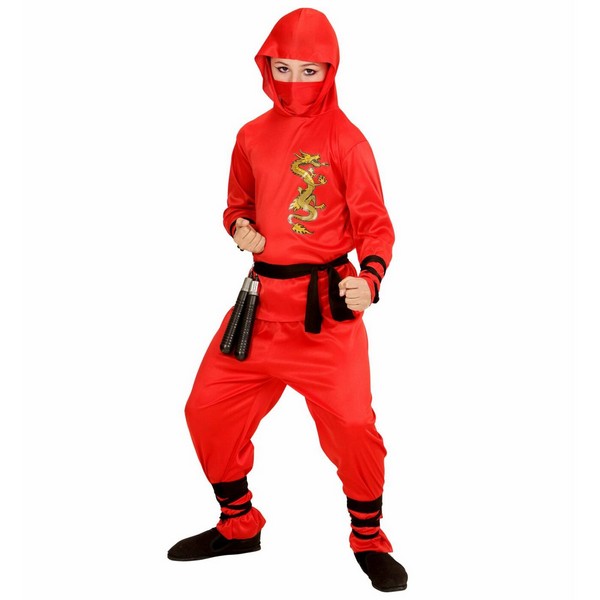 Piros sárkány ninja jelmez 128-as méret
