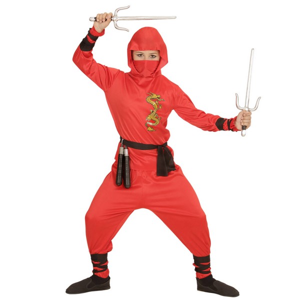 Piros sárkány ninja jelmez 128-as méret