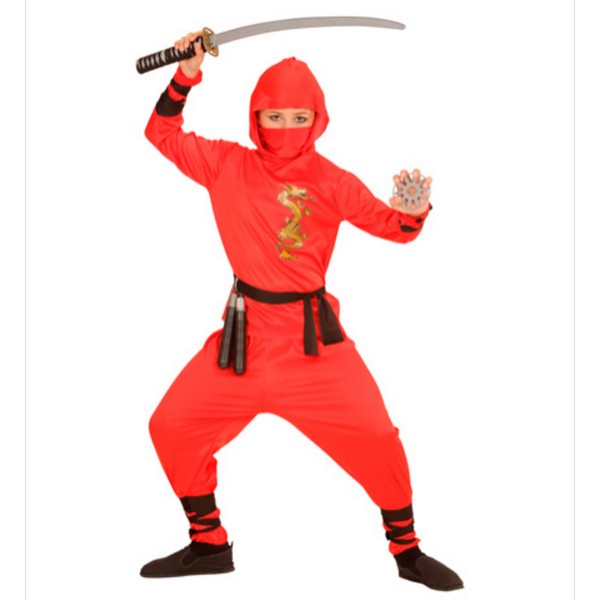 Piros sárkány ninja jelmez 128-as méret