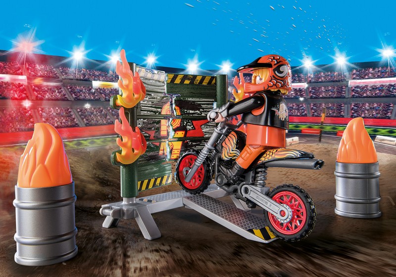 Playmobil 71256 Starter Pack - Kaszkadőr motorral és tüzes karikával