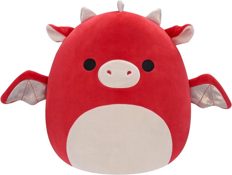 Squishmallows 13 cm Kifordítható - Delita a sárkánygyümölcs és Baiden a piros sárkány plüss