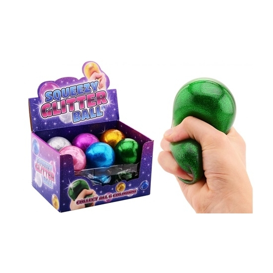 Squishy Csillámos stresszlabda 7 cm