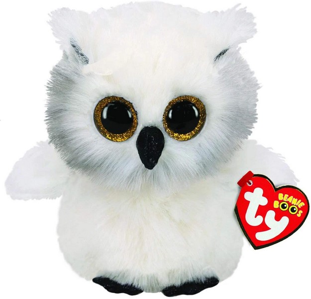 TY BOOS AUSTIN fehér bagoly plüss 15 cm