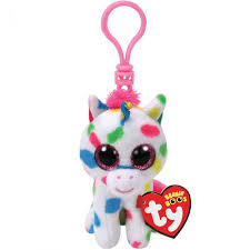 TY BOOS HARMONIE pöttyös unikornis plüss Clip 8,5 cm