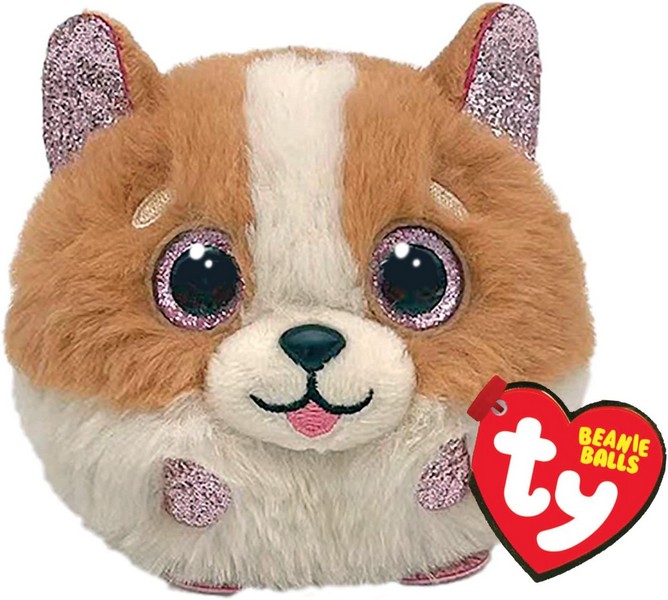 TY Beanie Balls Tanner Barna/Fehér Kutya Plüss Figura
