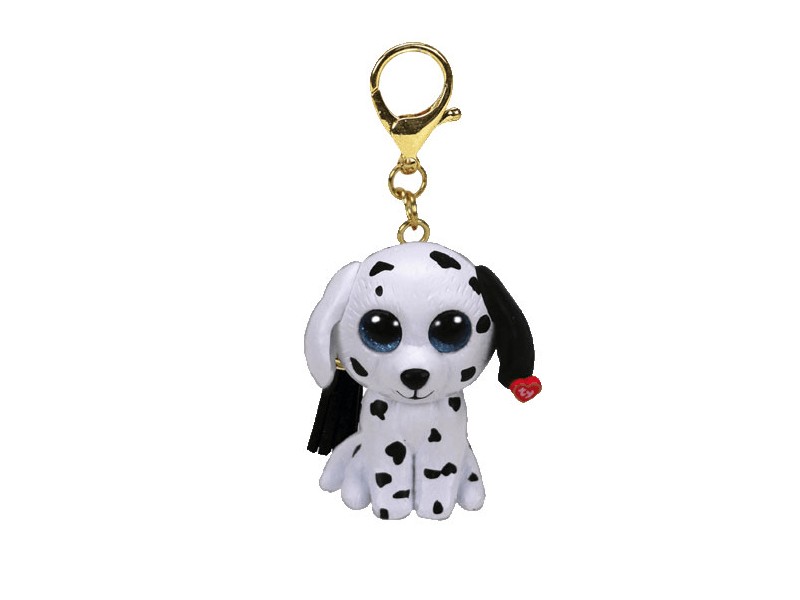 TY Mini Boos Clip Fetch Fehér Kutya Műanyag Figura