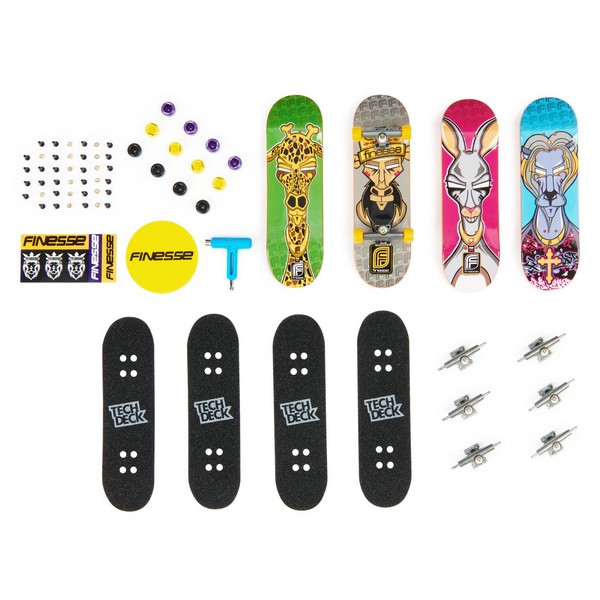 Tech Deck 4 db-os Ultra Finesse Zsiráf-nyúl-oroszlán