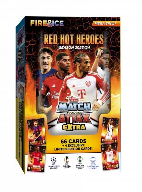 Topps Match Attax EXTRA Nagy Fémdoboz 2023/24 Focis Kártya