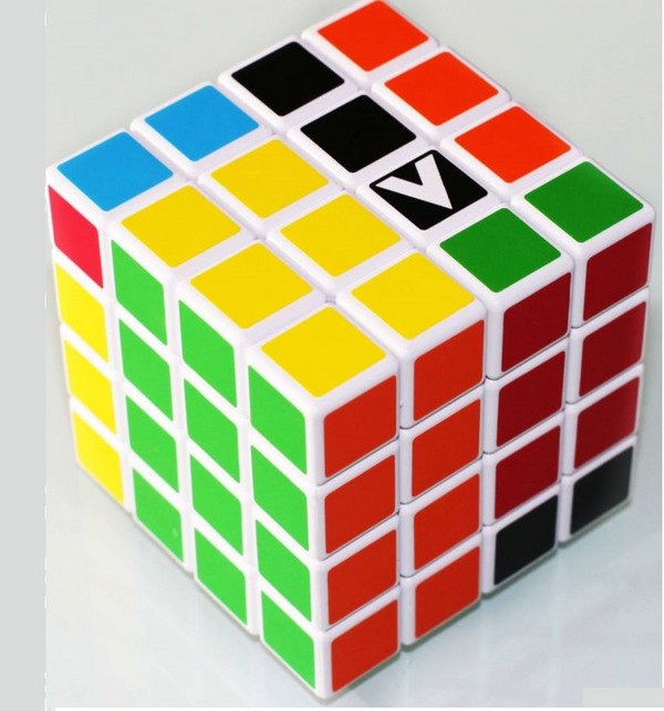 V-cube 4x4 versenykocka fehér alapszín, egyenes