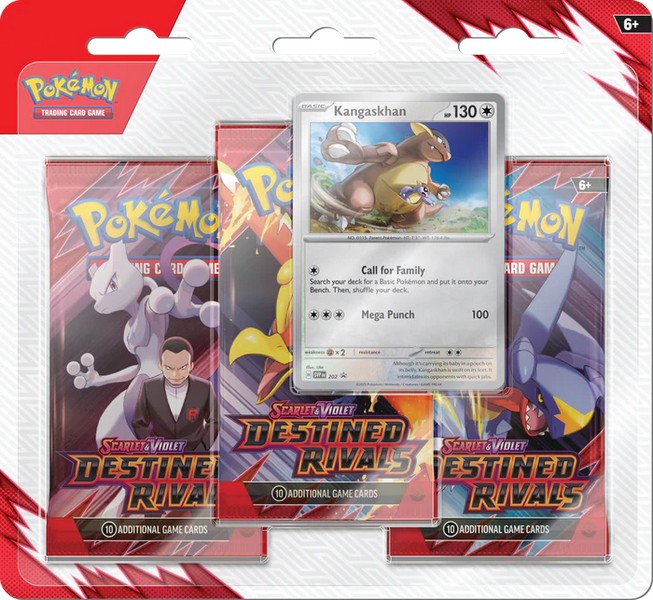 Pokémon TCG SV10 Destined Rivals - 3 Blister Booster Gyűjtői Kártyacsomag Kenguru
