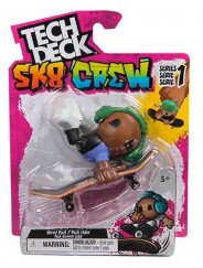 Tech Deck Ujj Gördeszka Figurával - Zöld Fejhallgatós
