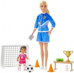 Barbie fociedző játékszett