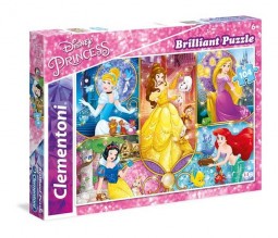 Clementoni Puzzle 104 db csillogó Hercegnők