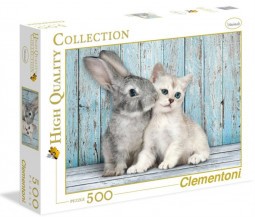 Clementoni Puzzle 500 db Nyuszi és cica