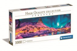 Clementoni Puzzle 1000 db HQC Panoráma - Színes éjszakai égbolt a Lofoten-szigetek felett