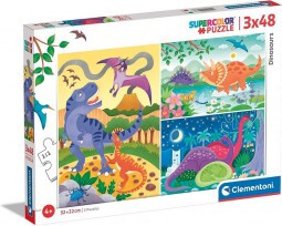 Clementoni Puzzle 3X48 db Supercolor - Noli Dinosaurs