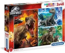 Clementoni Puzzle 3x48 db Supercolor - Jurassic World