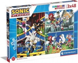 Clementoni Puzzle 3x48 db Supercolor - Sonic