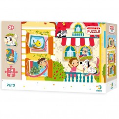 Dodo Puzzle 18 db-os, kivehető elemekkel - Háziállatok