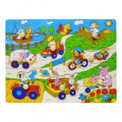 Fa Fogantyús Puzzle - Farm
