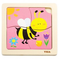 Puzzle 4 db-os, méhecskés