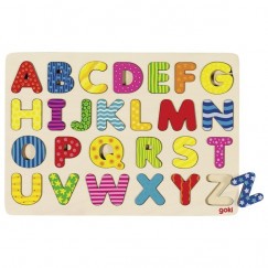 Goki Fa magasított ABC puzzle, színes