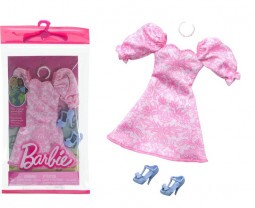 Barbie Ruhaszett - Rózsaszín-Fehér Ruha