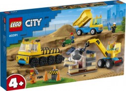 LEGO City 60391 Építőipari teherautók és bontógolyós daru