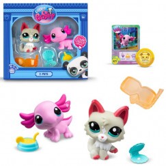 Littlest Pet Shop Dupla Csomag - Szürke Cica és Axolot
