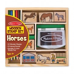 Melissa & Doug Fa Nyomda Készlet Ceruzákkal Lovas