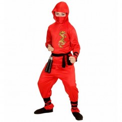 Piros sárkány ninja jelmez 128-as méret