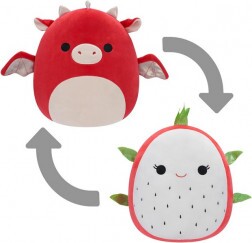 Squishmallows 13 cm Kifordítható - Delita a sárkánygyümölcs és Baiden a piros sárkány plüss