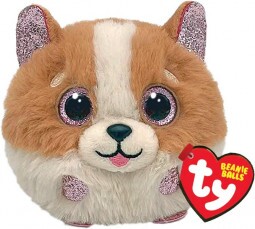 TY Beanie Balls Tanner Barna/Fehér Kutya Plüss Figura