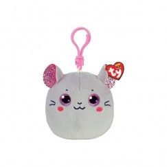 TY Squishy Beanies Figura Catnip Szürke Egér Plüss Clip 8,5 cm