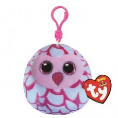 TY Squishy Beanies Pinky Rózsaszín Bagoly Plüss Clip 8,5 cm