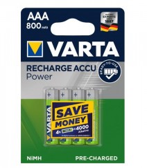 Varta Power tölthető AAA Mikroelem 800 mAh 4 db