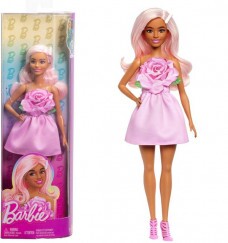 Barbie Fashionista Barátnők Stílusos Divatbaba Rózsás Ruhában